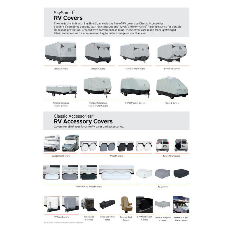 Classic Accessories Over Drive SkyShield Deluxe Tyvek 5th Wheel Trailer Cover image number 10