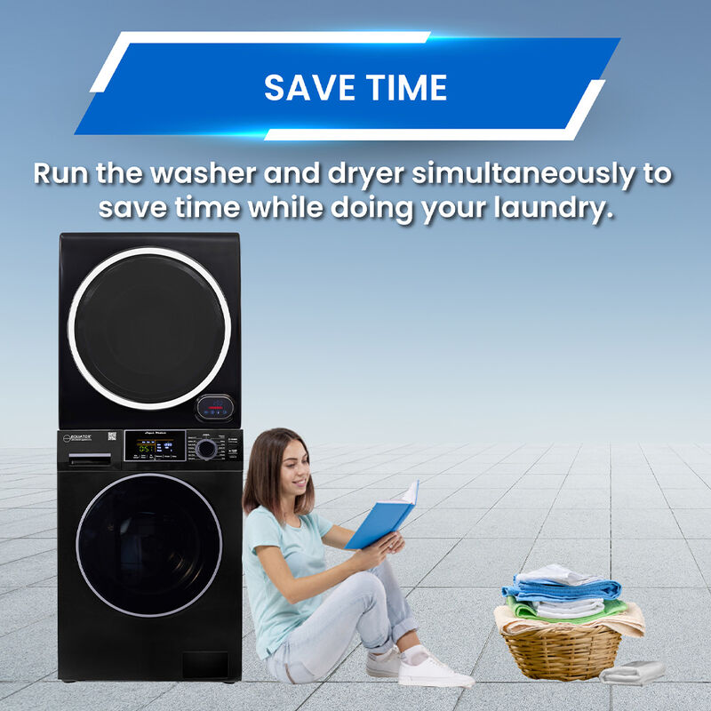 Equator Premium Stackable 15-lb. Washer + 3.5 cu.ft. Vented Digi Dryer, 110V, Black image number 14
