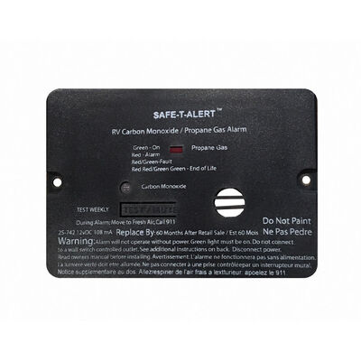 Safe-T-Alert Series 25 Dual CO/LP RV Gas Alarm, Black
