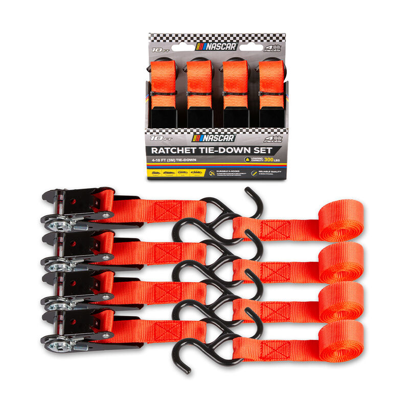 NASCAR Ratchet Tie-Down Straps, 4-Pack image number 2