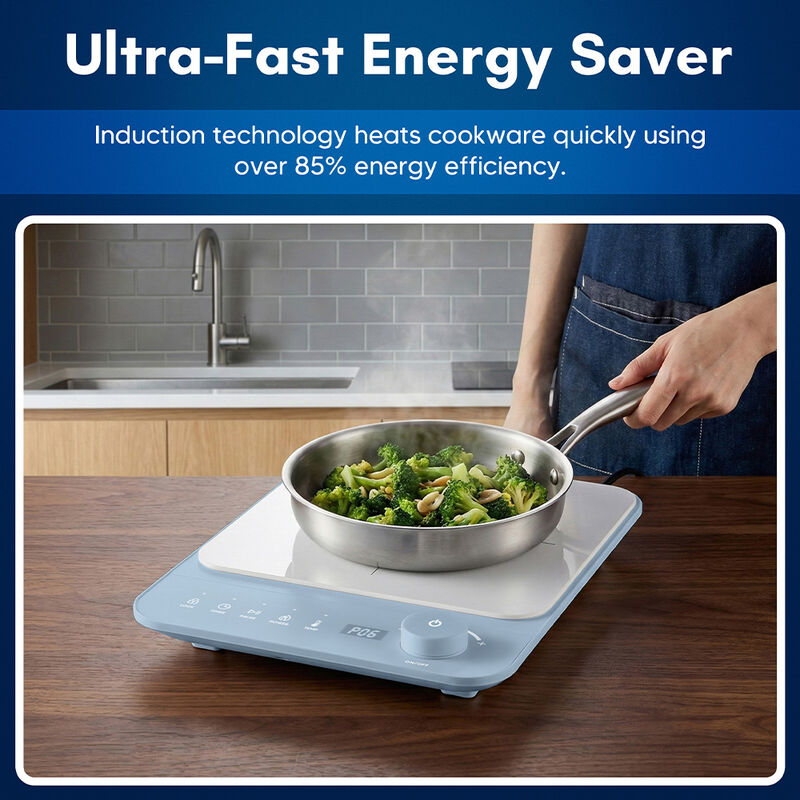 Elite Gourmet SlimStore Induction Cooktop, Blue image number 2