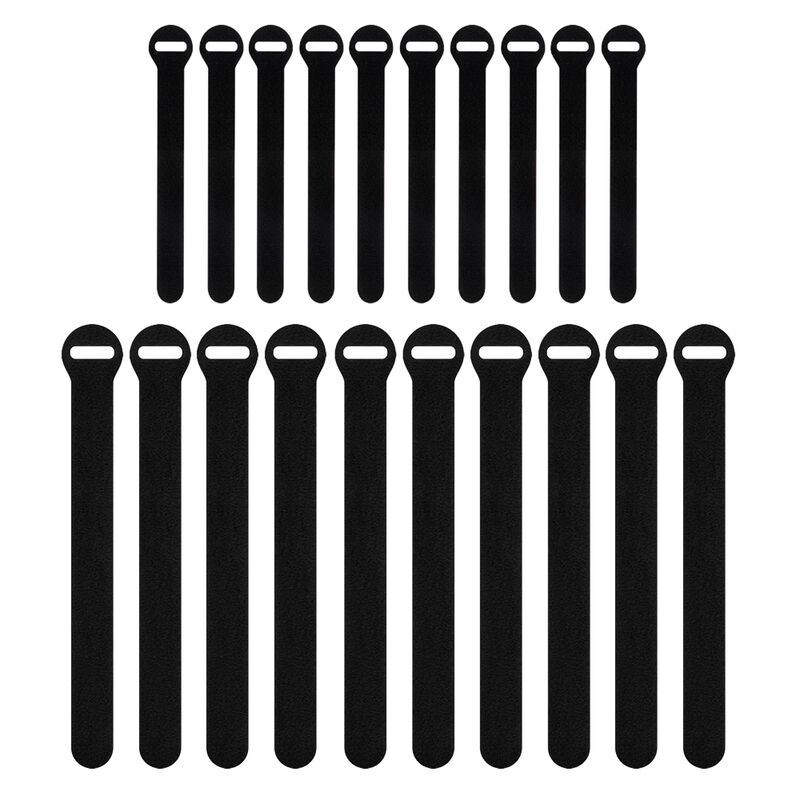 Wrap-It Self-Gripping Cable Ties, Black, Assorted 20-Pack image number 1