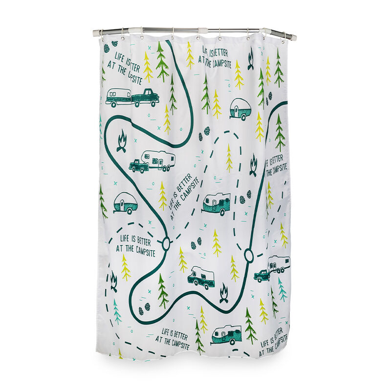 Camco Life is Better at the Campsite Shower Curtain image number 1