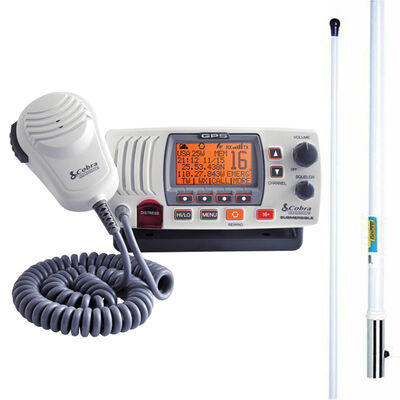 Cobra Marine MR F45-D Fixed-Mount Class D VHF Radio with 8' Antenna
