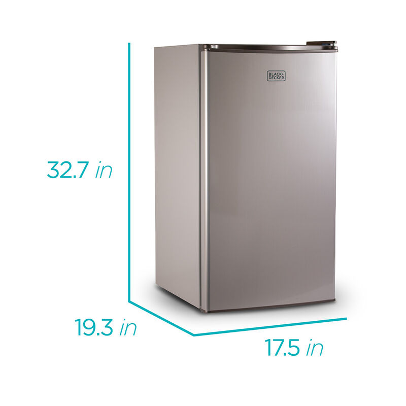 Black+Decker 3.2 cu. ft. Mini Fridge with Freezer, VCM Stainless Look image number 2