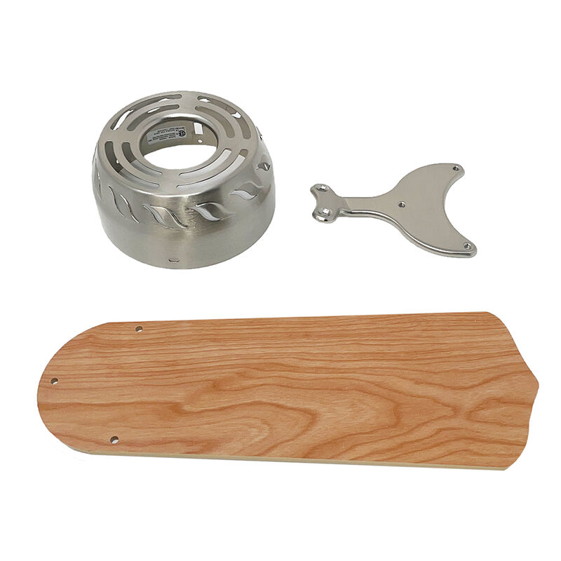 Trusty Products 36" RV 12V Ceiling Fan with Remote Control, Satin Nickel/Oak image number 1