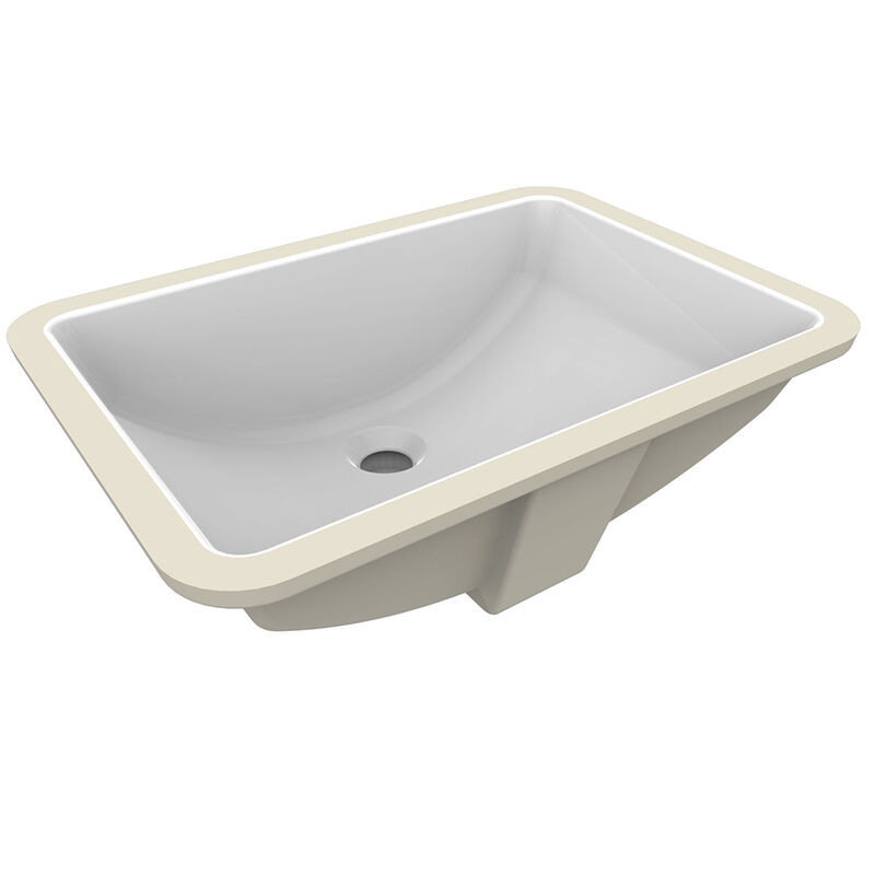 A&E Bath and Shower Fusion White Ceramic Under-Mount Rectangular Bathroom Sink image number 1