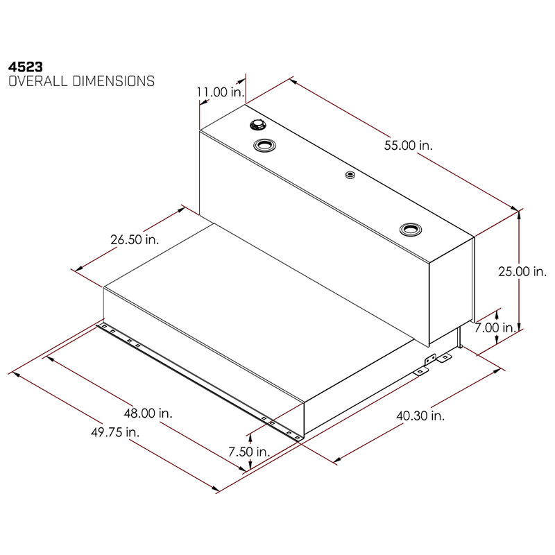 Vector 4523 Pro Series 102-Gallon LT-Shaped Diesel Transfer Tank, White image number 4