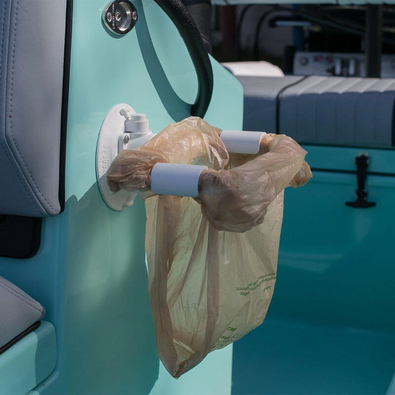 SeaSucker Waste Band Garbage Bag Holder, Small, White image number 2
