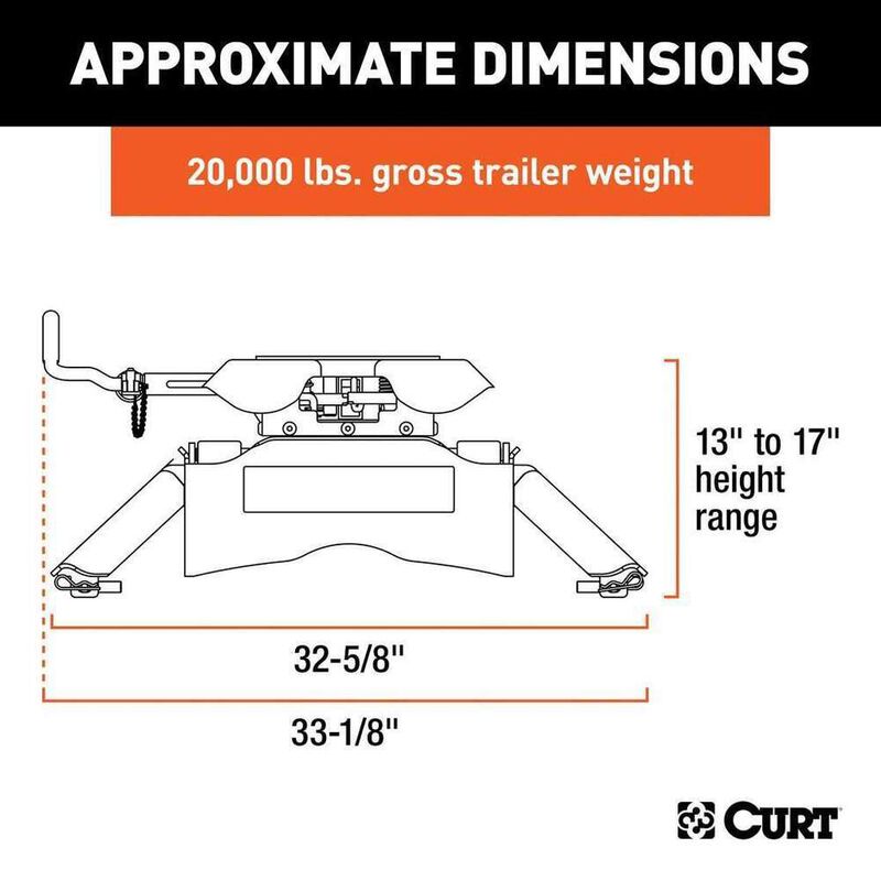 Curt 16130 Q20 5th Wheel Hitch, 20K  image number 2