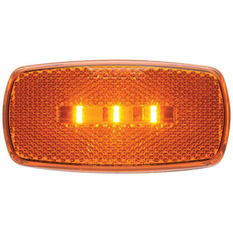 Oval LED Clearance/Marker Light; Replaceable Lens; Fleet Count; Black Base; Amber image number 2