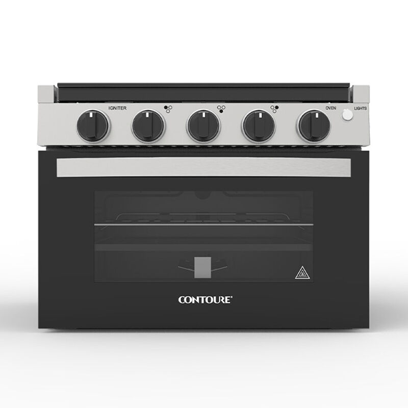 CONTOURE 17" 3-Burner Drop-In Gas Range, Black with Stainless Steel Accents &ndash; Camping World Exclusive! image number 5