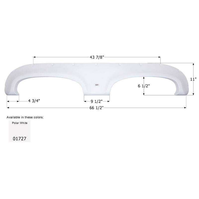 Icon Technologies Fender Skirt, Tandem, Keystone, FS1727, Polar White image number 2