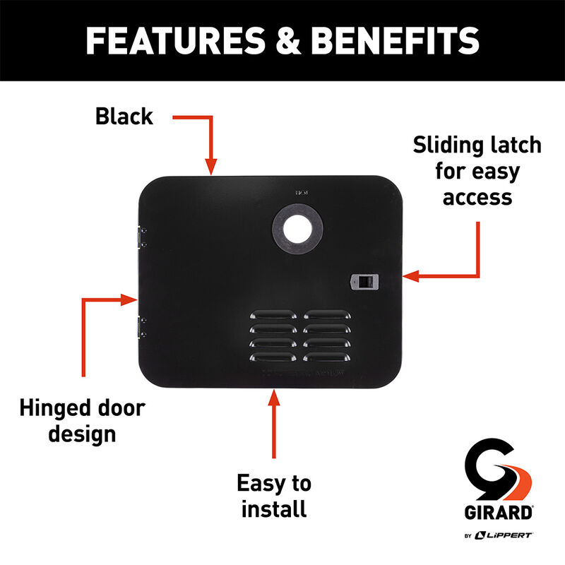 Girard Replacement RV Water Heater Door Kit (Atwood/Dometic)| Black, 6-Gal image number 3
