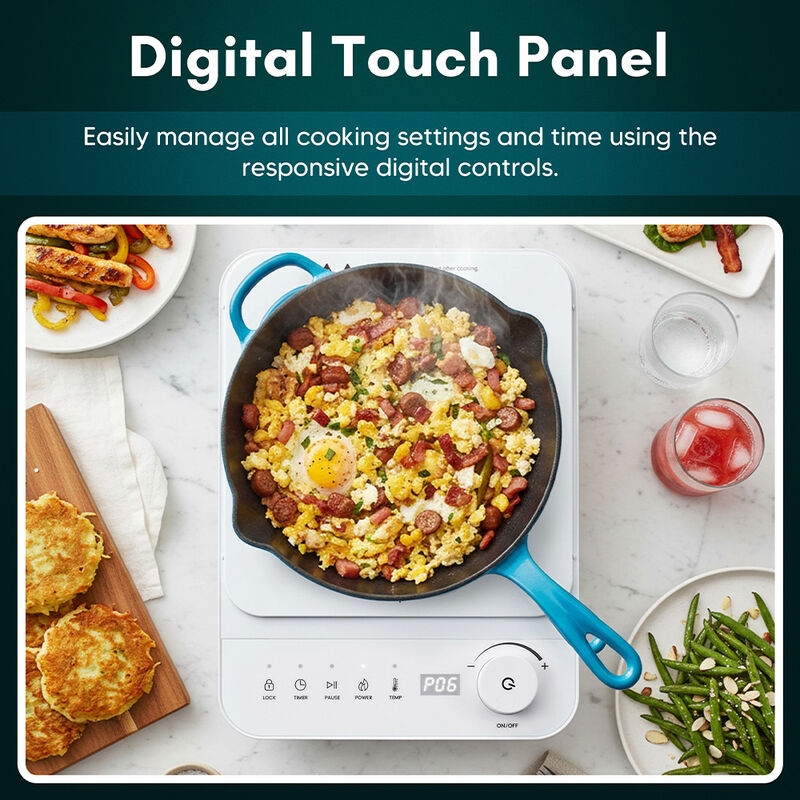 Elite Gourmet SlimStore Induction Cooktop, White image number 4