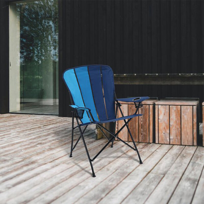 Camping Folding Lawn Chair with Cup Holder, Light Blue image number 3