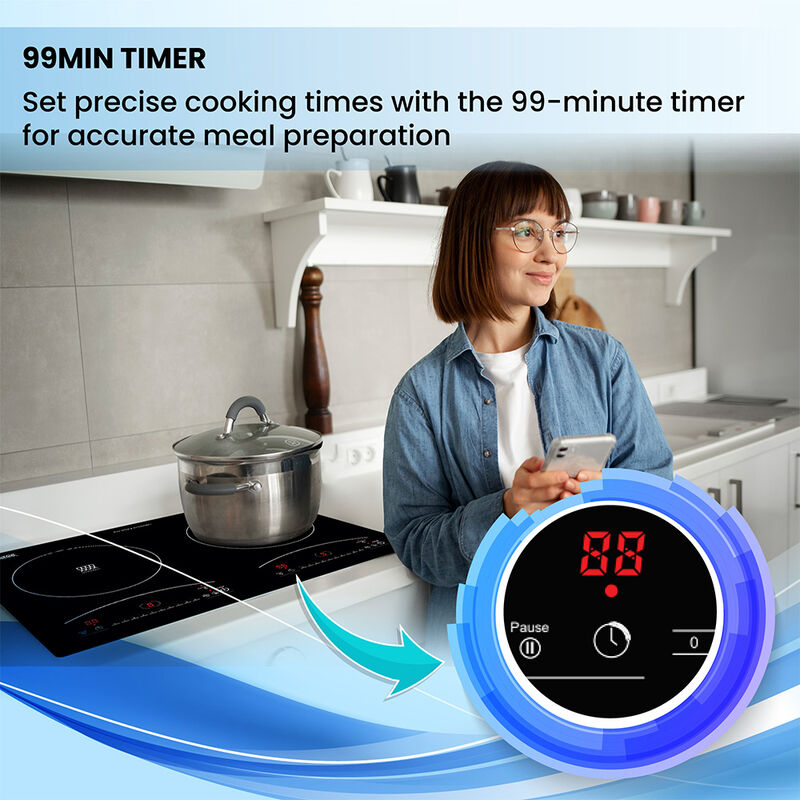 Equator 20" One Induction and One Ceramic Electric Hybrid Cooktop, Black image number 8