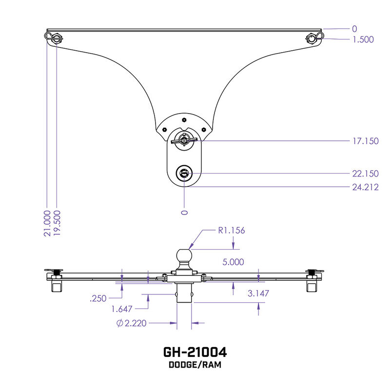Gen-Y Hitch GoosePuck 5" Offset Ball-Puck Mount for Ford 2017 to Current, 25K Towing image number 7