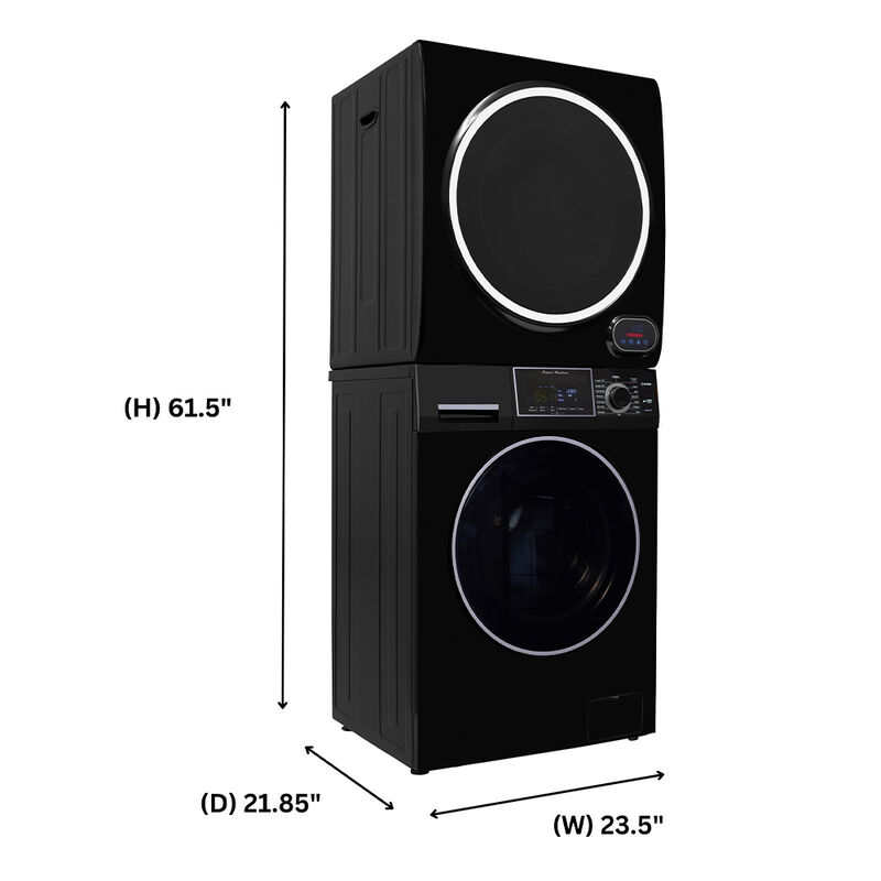Equator Premium Stackable 15-lb. Washer + 3.5 cu.ft. Vented Digi Dryer, 110V, Black image number 2