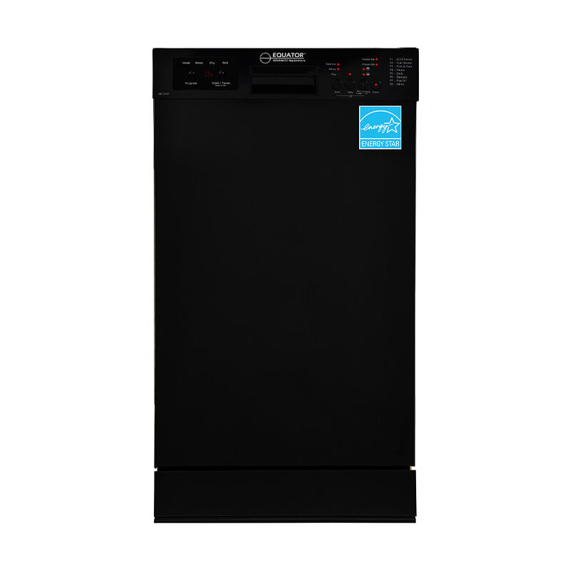 Equator 18" Built in Dishwasher 10 Place Setting 8 Wash programs half Load Sensor Wash 110V Energy Star Rated in Black image number 1
