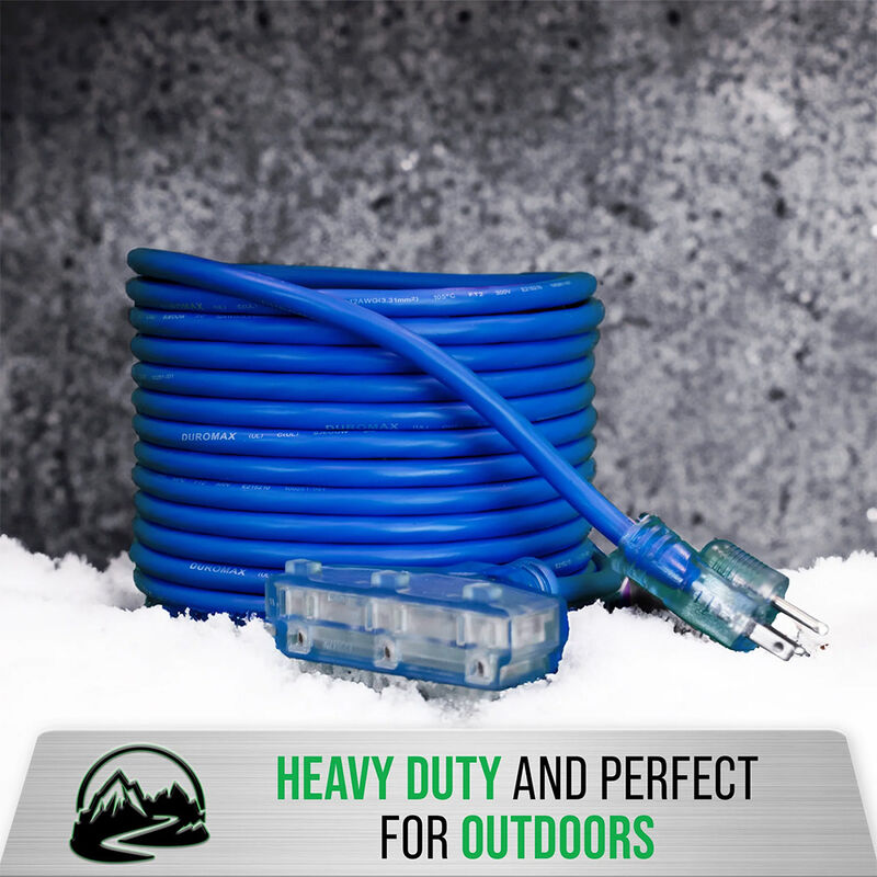 DuroMax 50Ft Triple Tap Blue Light Extension Cord image number 6