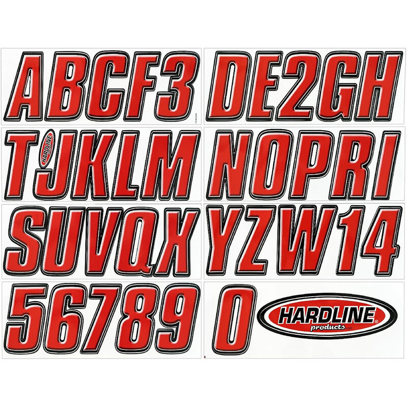 Hardline 800 Series 3" Letter/Number Kit, Solid w/Black Outline image number 1