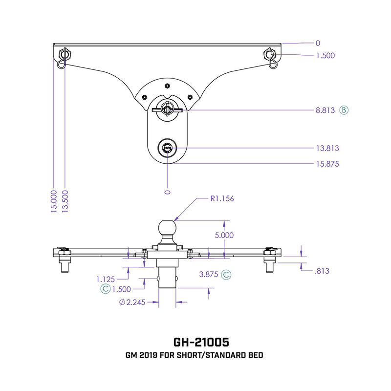 Gen-Y Hitch GoosePuck 5" Offset Ball-Puck Mount for Ford 2017 to Current, 25K Towing image number 8