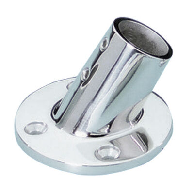Whitecap Round Base Rail Fitting, Stainless Steel 60&deg;