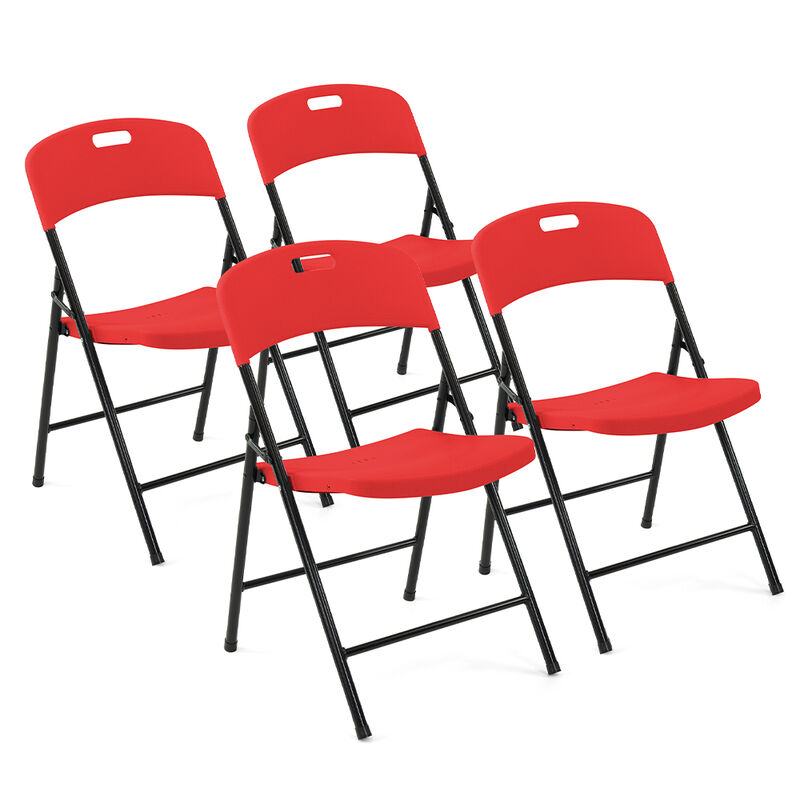 Creative Outdoor Portable Plastic Folding Chairs, 4-Pack image number 1