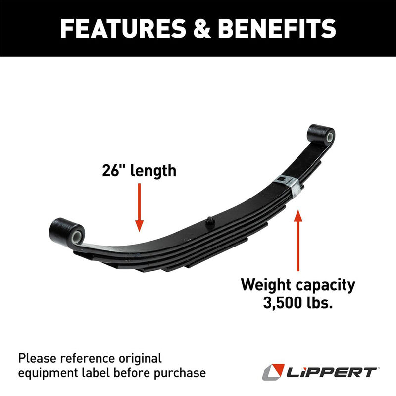 Lippert Replacement Leaf Spring for RV Trailer Suspension System, 26", 3500-lb. Capacity image number 3