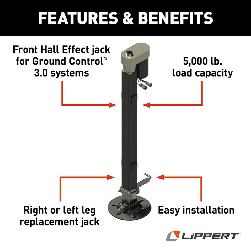 Lippert Ground Control 3.0 Hall Effect Front Jack, Left or Right image number 3