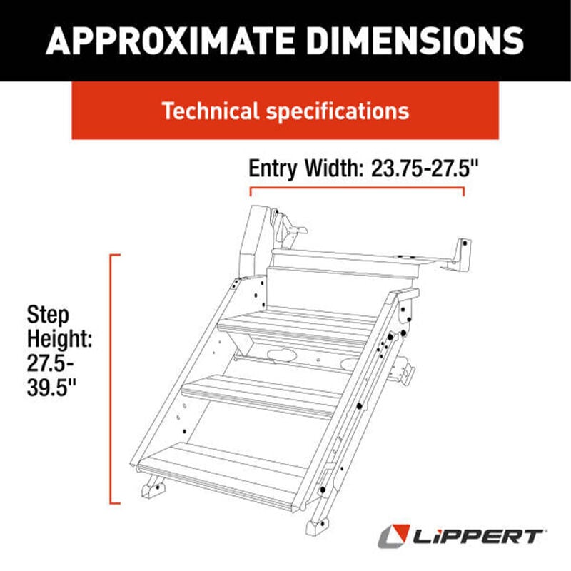 Lippert SolidStep 4.0 Premium RV Steps for 26" Doorway, Triple Step with Lift Assist image number 4