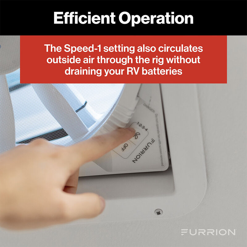 Furrion RV 14" Roof Vent Fan with Lid, White image number 6