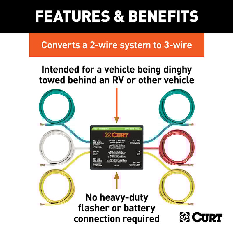 CURT 2-to-3-Wire Taillight Converter image number 2