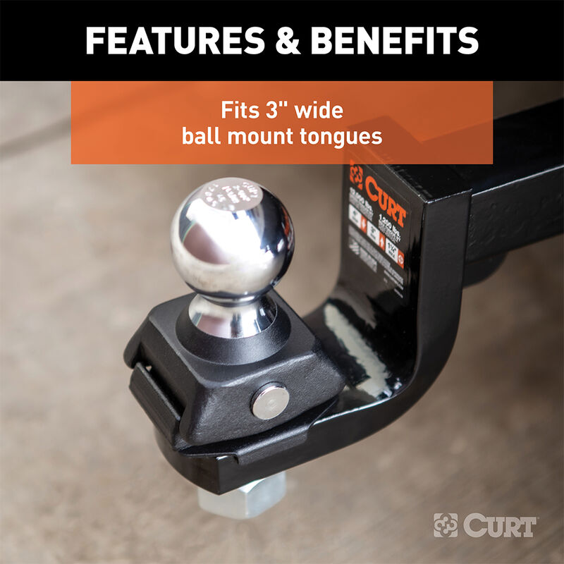CURT RockerBall 2-5/16" Cushion Hitch Trailer Ball, 12,000-lb., 1-1/4" Shank image number 3