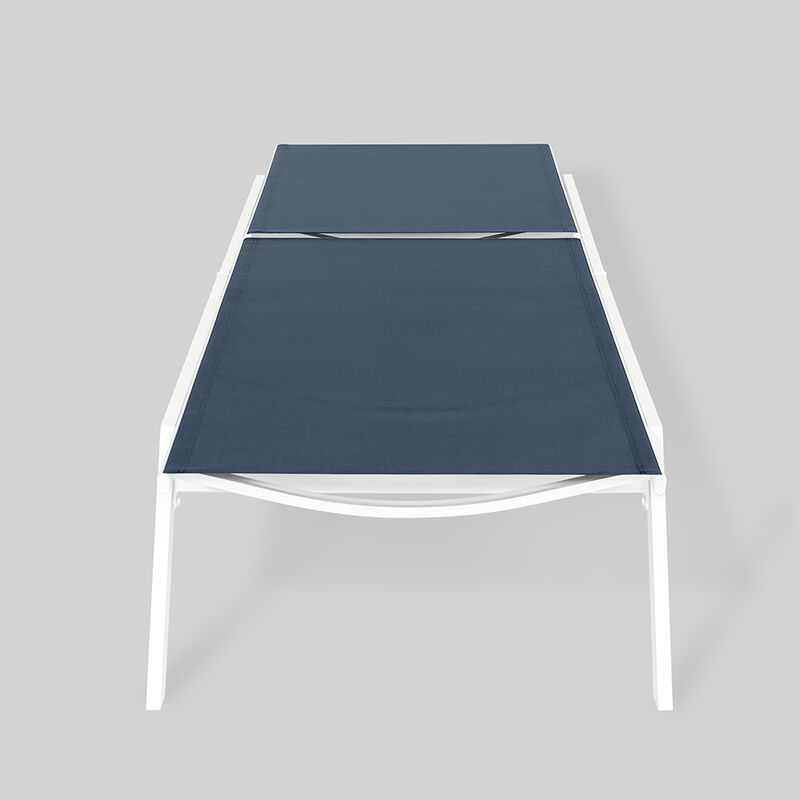 Ostrich Princeton Outdoor Chaise Lounge 2-Pack, White and Navy image number 3