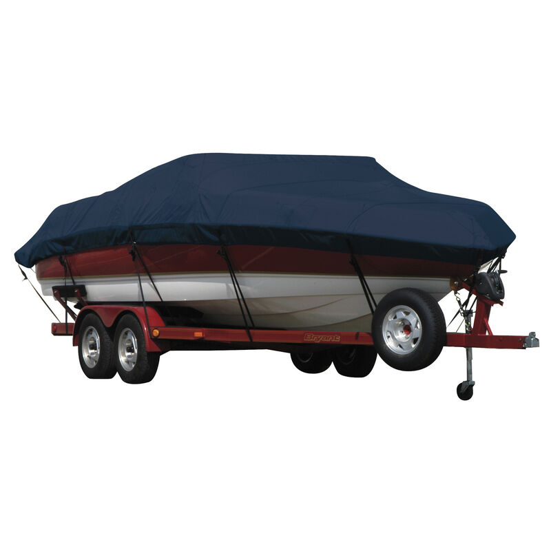 Exact Fit Covermate Sunbrella Boat Cover for Sea Pro Sv 2100  Sv 2100 Center Console O/B W/Bow Rails. Navy image number 1