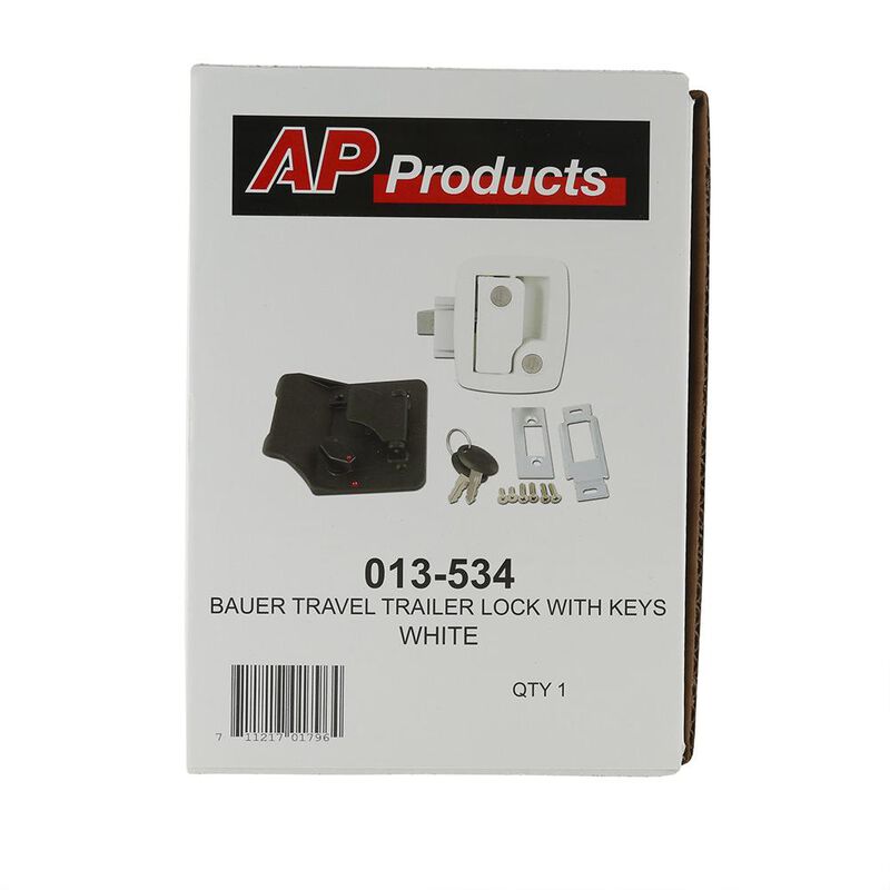 Bauer Travel Trailer Lock with Keys, White image number 2