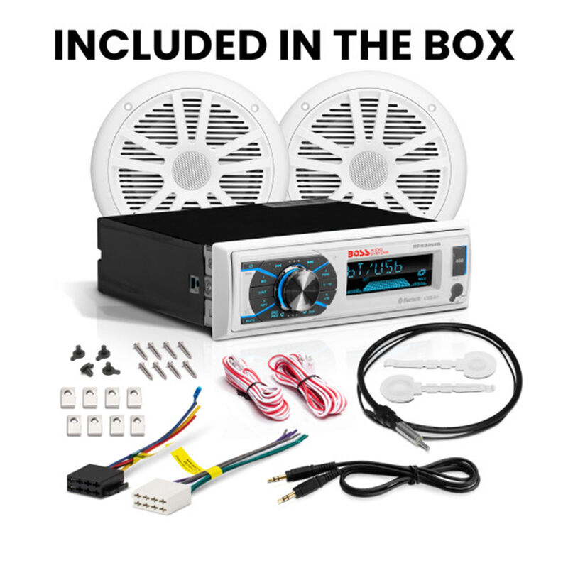 Boss MCK632WB.6 AM/FM/MP3/USB Bluetooth Receiver Package w/Two 6.5" Speakers image number 4