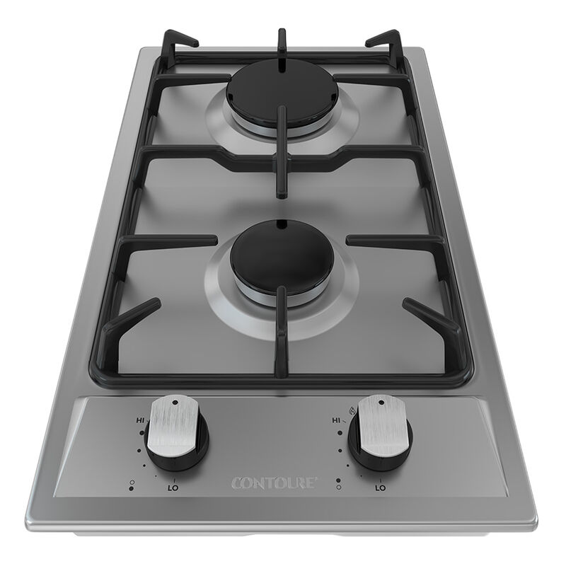 CONTOURE Deluxe 2-Burner Built-In Gas Cooktop with Electronic Ignition, Stainless Steel &ndash; Camping World Exclusive! image number 1