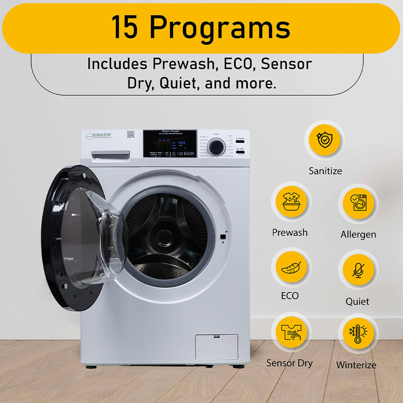Equator 15-lb. All-in-One Combo Washer Dryer, White image number 13