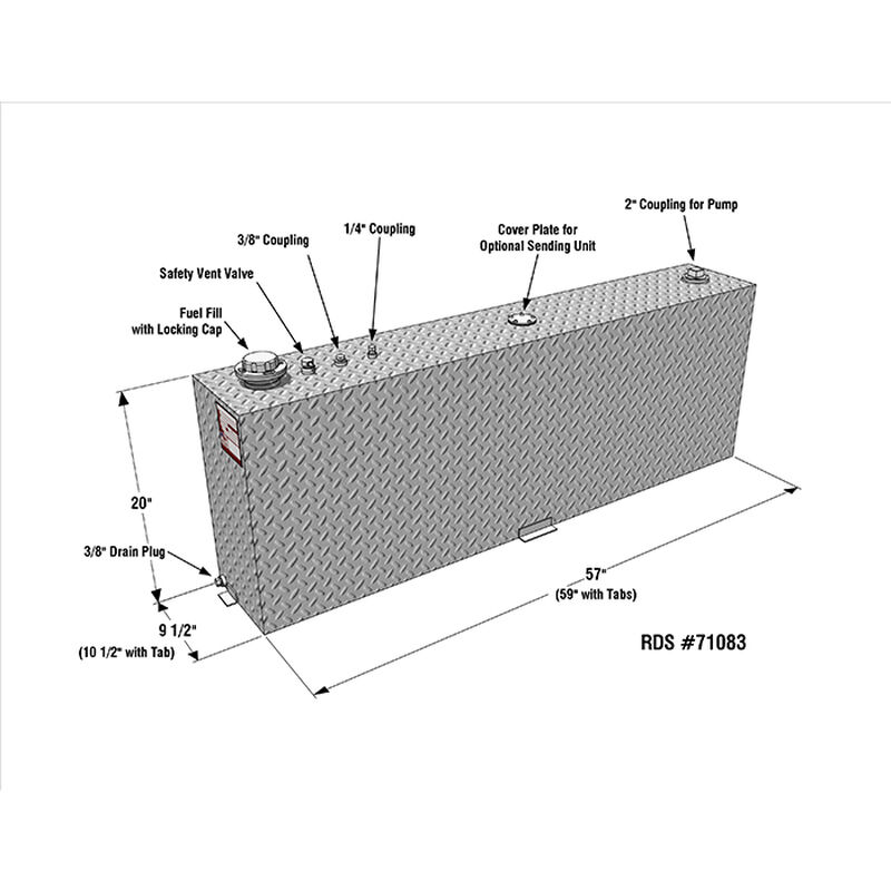Black Powder Coat Transfer Fuel Tank, 45 Gallon image number 2