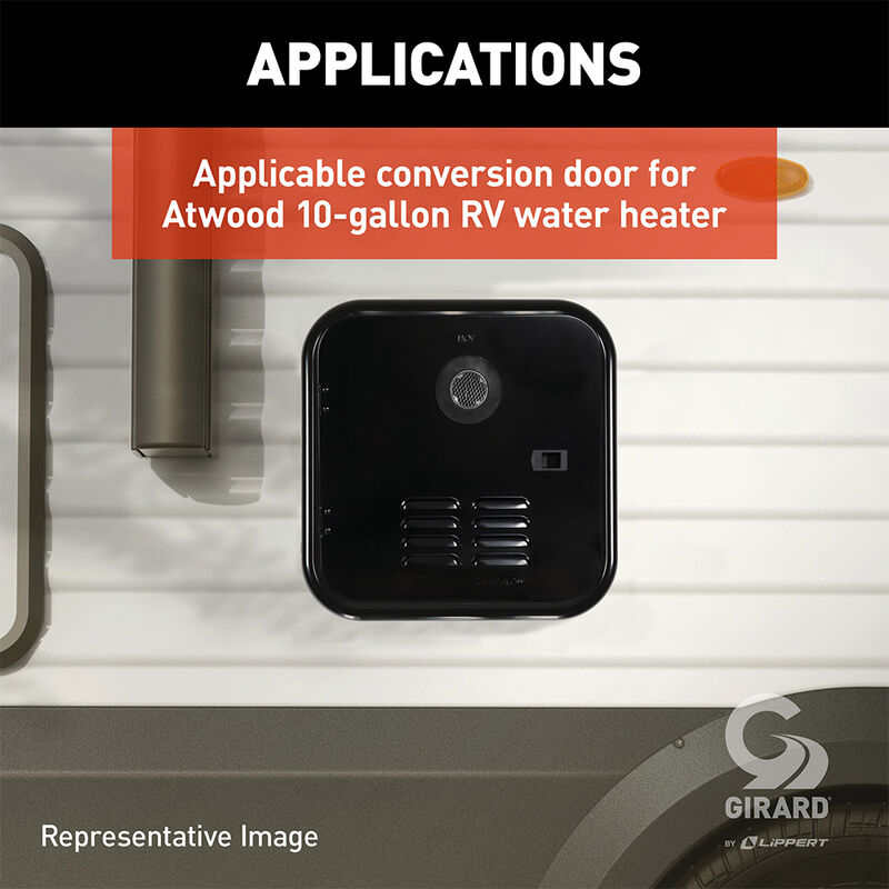 Girard RV Water Heater Door Installation Kit | Black, 10-Gal image number 4