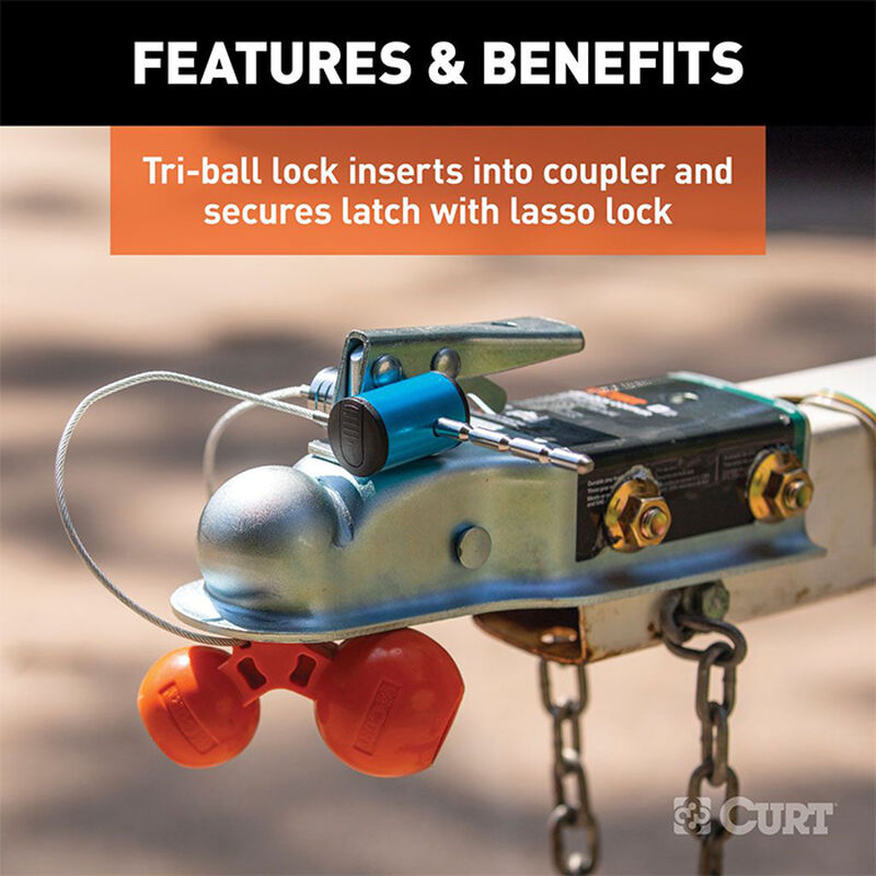 CURT Universal Tri-Ball Trailer Coupler Lock image number 3