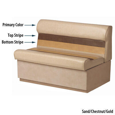 Toonmate Deluxe Pontoon 55" Wide Lounge Seat with Toe Kick Base, Sand