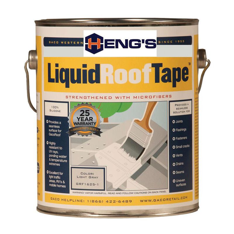 Heng&rsquo;s Liquid Roof Tape Liquid Seam Sealer, 1 Gallon, Light Gray image number 1