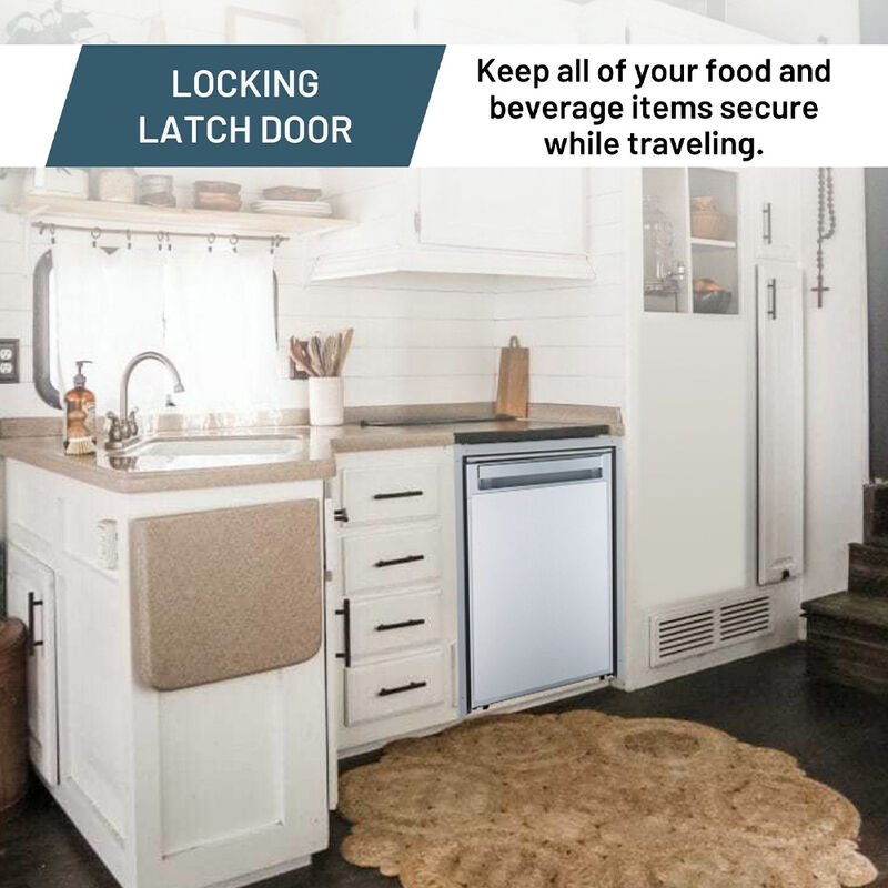 Equator 2.8 cu. Ft. 80L 12V/DC RV Built-in Refrigerator w/Freezer, Anti-Vibration, reversible door, Stainless image number 12