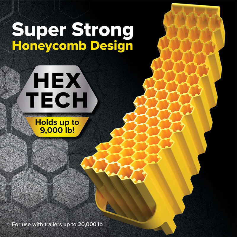 Camco Curved Trailer Aid w/ Chock and Pad - Yellow image number 6