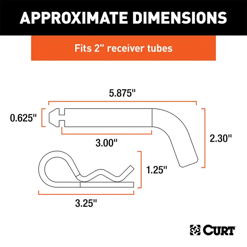 CURT 21505 5/8" Hitch Pin with Groove image number 3