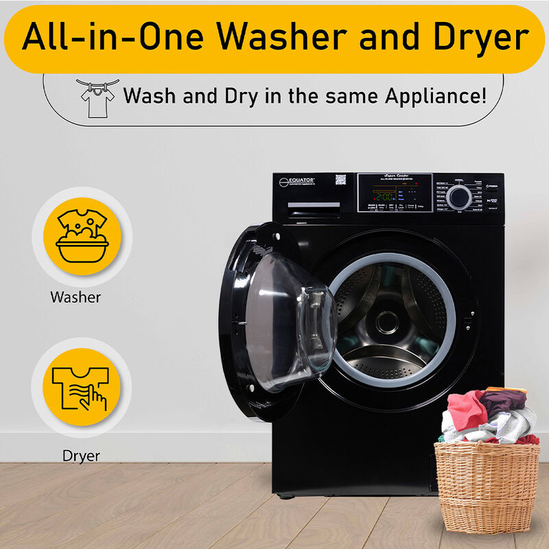 Equator 15-lb. All-in-One Combo Washer Dryer, Black image number 13